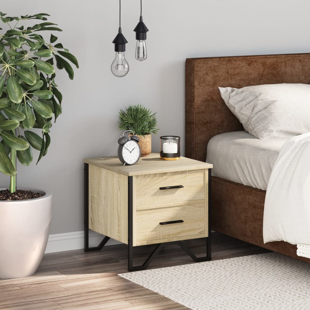 Nachtkastje 40x41x40 cm bewerkt hout sonoma eikenkleurig is nu te koop bij PeponiXL, paradijselijk wonen!