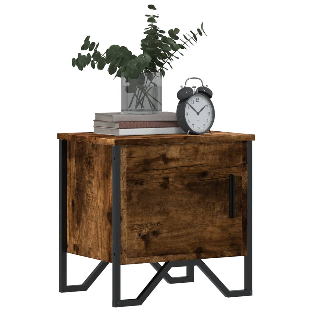 Nachtkastjes 2 st 40x30x40 cm bewerkt hout gerookt eikenkleurig is nu te koop bij PeponiXL, paradijselijk wonen!