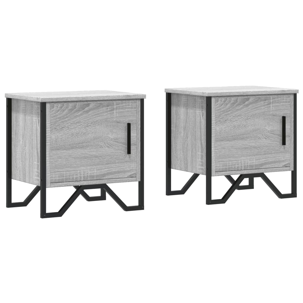 Nachtkastjes 2 st 40x30x40 cm bewerkt hout grijs sonoma eiken is nu te koop bij PeponiXL, paradijselijk wonen!