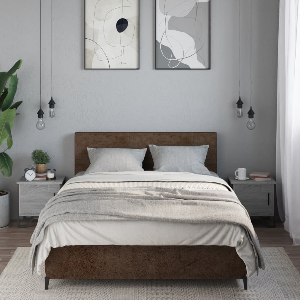 Nachtkastjes 2 st 40x30x40 cm bewerkt hout grijs sonoma eiken is nu te koop bij PeponiXL, paradijselijk wonen!