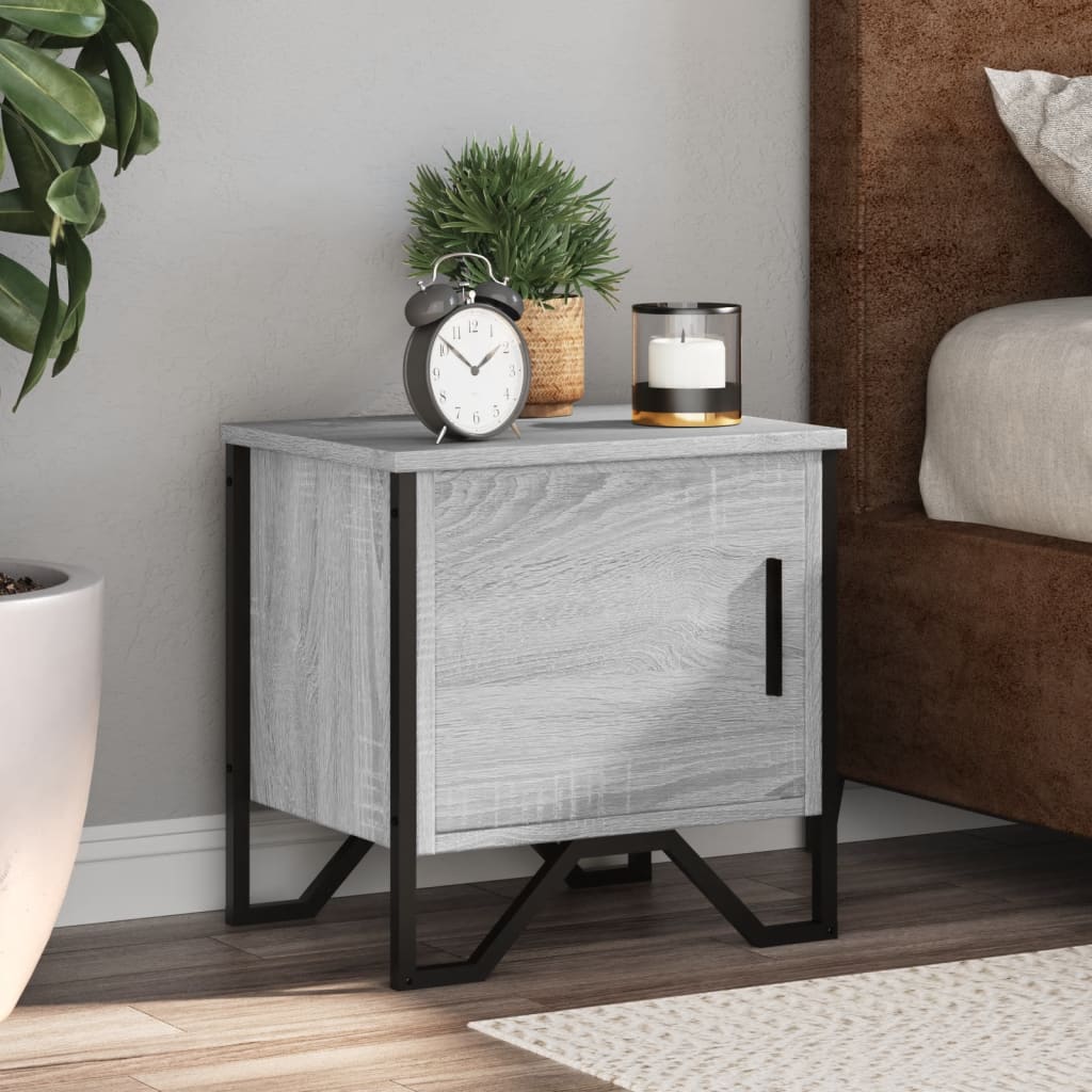 Nachtkastjes 2 st 40x30x40 cm bewerkt hout grijs sonoma eiken is nu te koop bij PeponiXL, paradijselijk wonen!