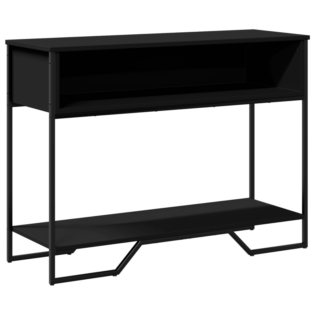 Wandtafel 100x35x74,5 cm bewerkt hout zwart is nu te koop bij PeponiXL, paradijselijk wonen!