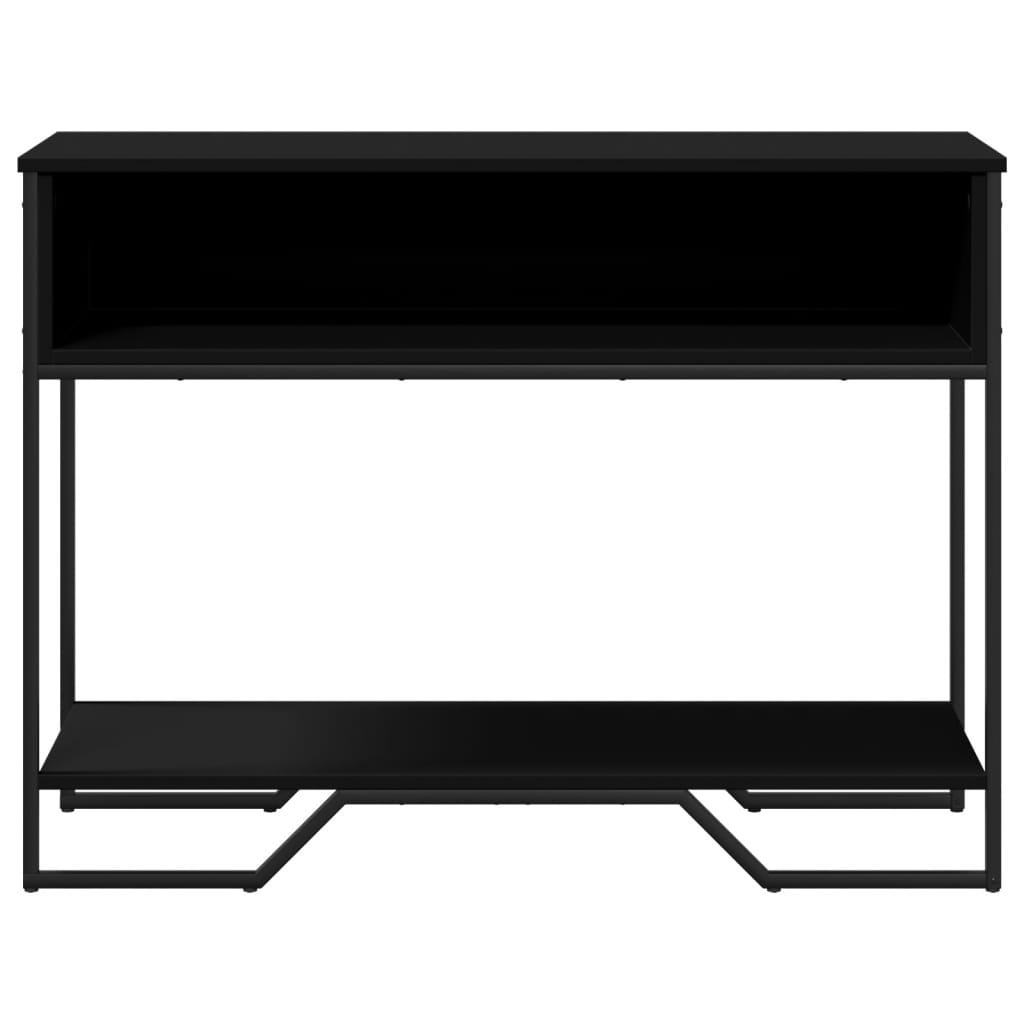Wandtafel 100x35x74,5 cm bewerkt hout zwart is nu te koop bij PeponiXL, paradijselijk wonen!