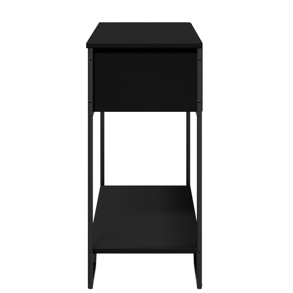 Wandtafel 100x35x74,5 cm bewerkt hout zwart is nu te koop bij PeponiXL, paradijselijk wonen!