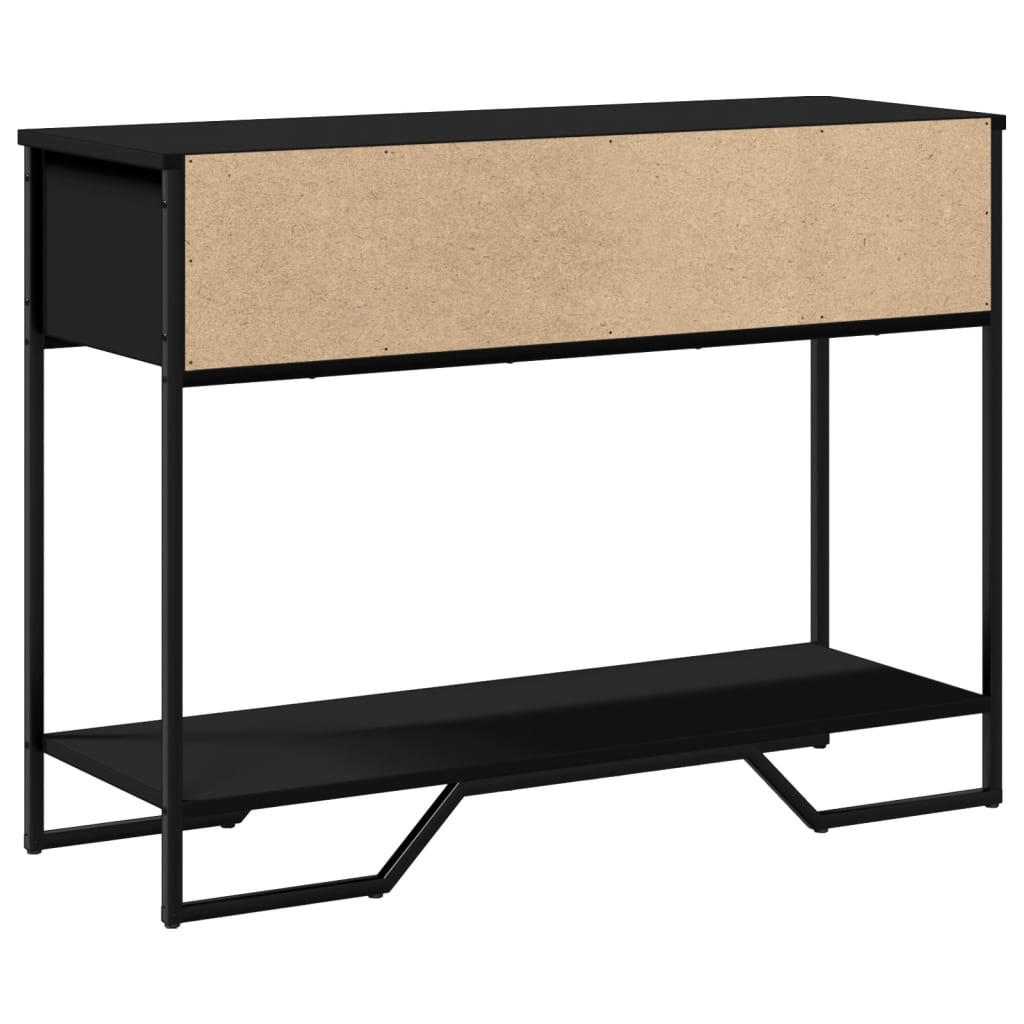 Wandtafel 100x35x74,5 cm bewerkt hout zwart is nu te koop bij PeponiXL, paradijselijk wonen!