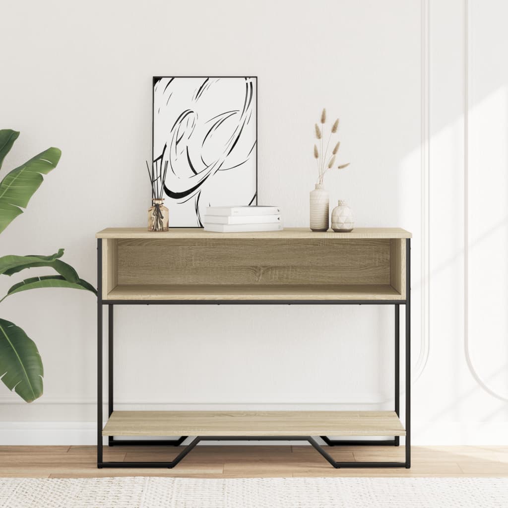 Wandtafel 100x35x74,5 cm bewerkt hout sonoma eikenkleurig is nu te koop bij PeponiXL, paradijselijk wonen!