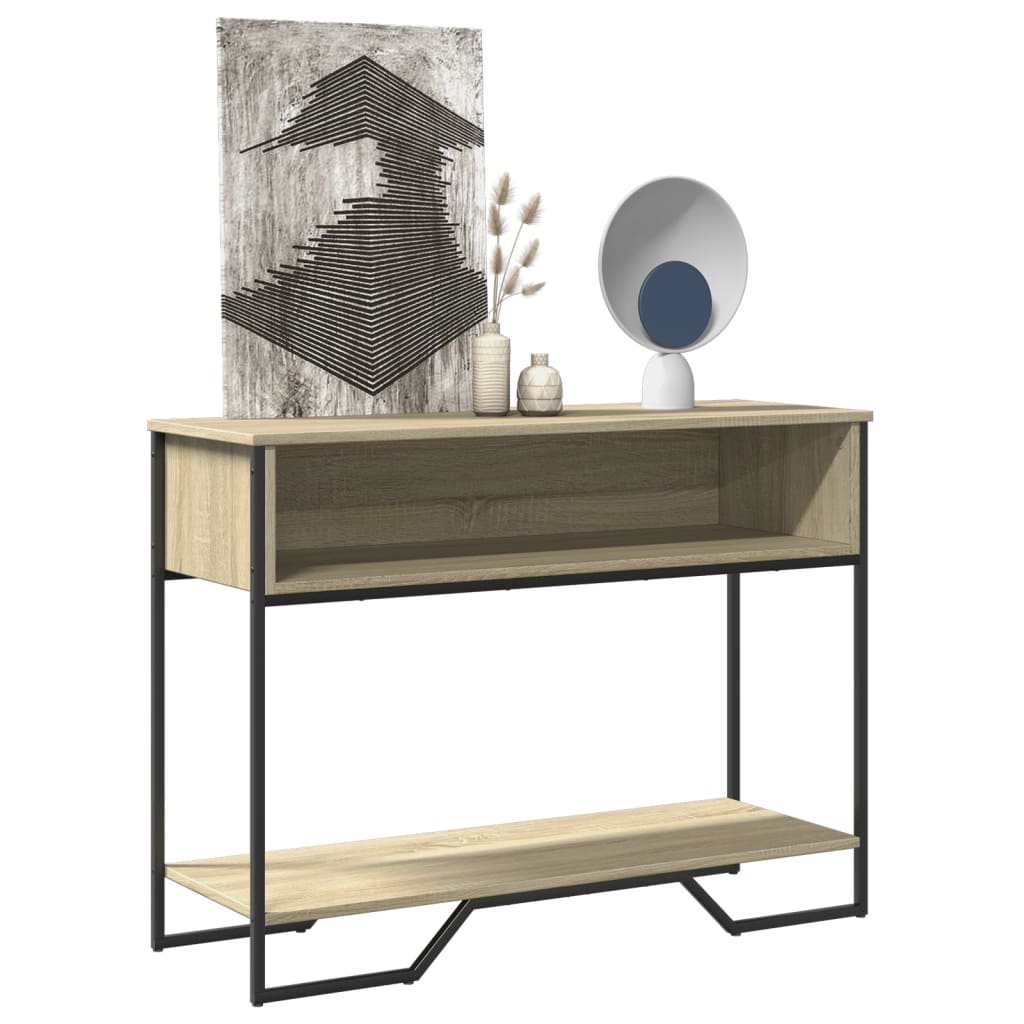 Wandtafel 100x35x74,5 cm bewerkt hout sonoma eikenkleurig is nu te koop bij PeponiXL, paradijselijk wonen!