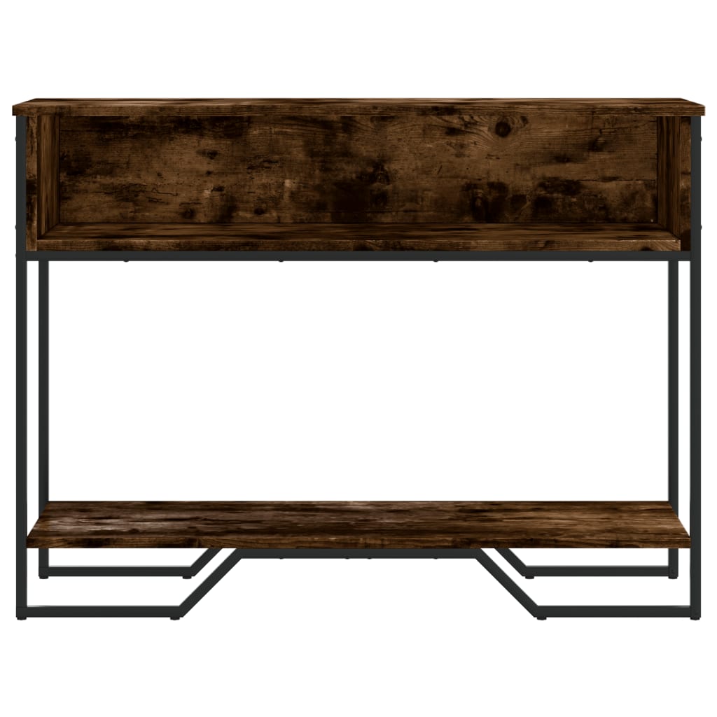 Wandtafel 100x35x74,5 cm bewerkt hout gerookt eikenkleurig is nu te koop bij PeponiXL, paradijselijk wonen!