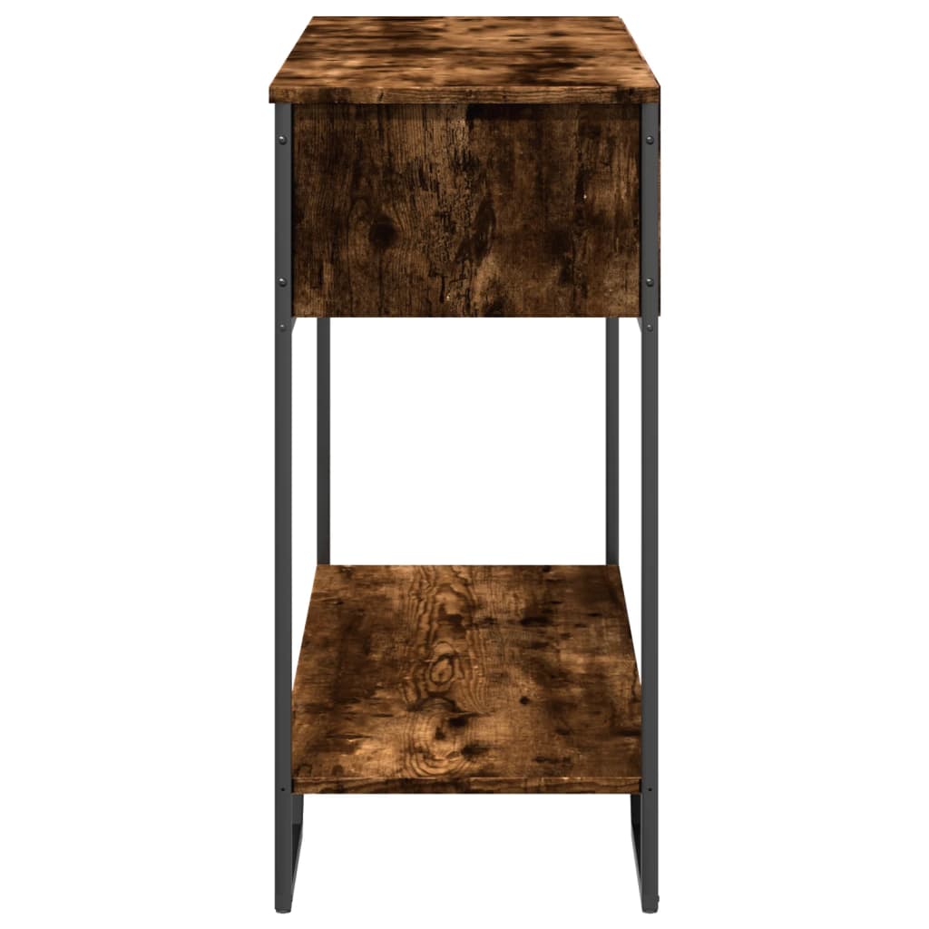 Wandtafel 100x35x74,5 cm bewerkt hout gerookt eikenkleurig is nu te koop bij PeponiXL, paradijselijk wonen!