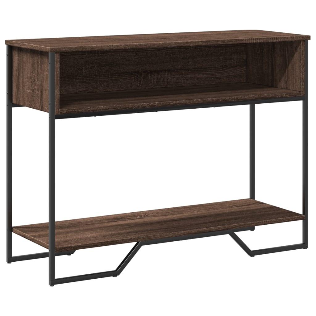 Wandtafel 100x35x74,5 cm bewerkt hout bruin eikenkleurig is nu te koop bij PeponiXL, paradijselijk wonen!