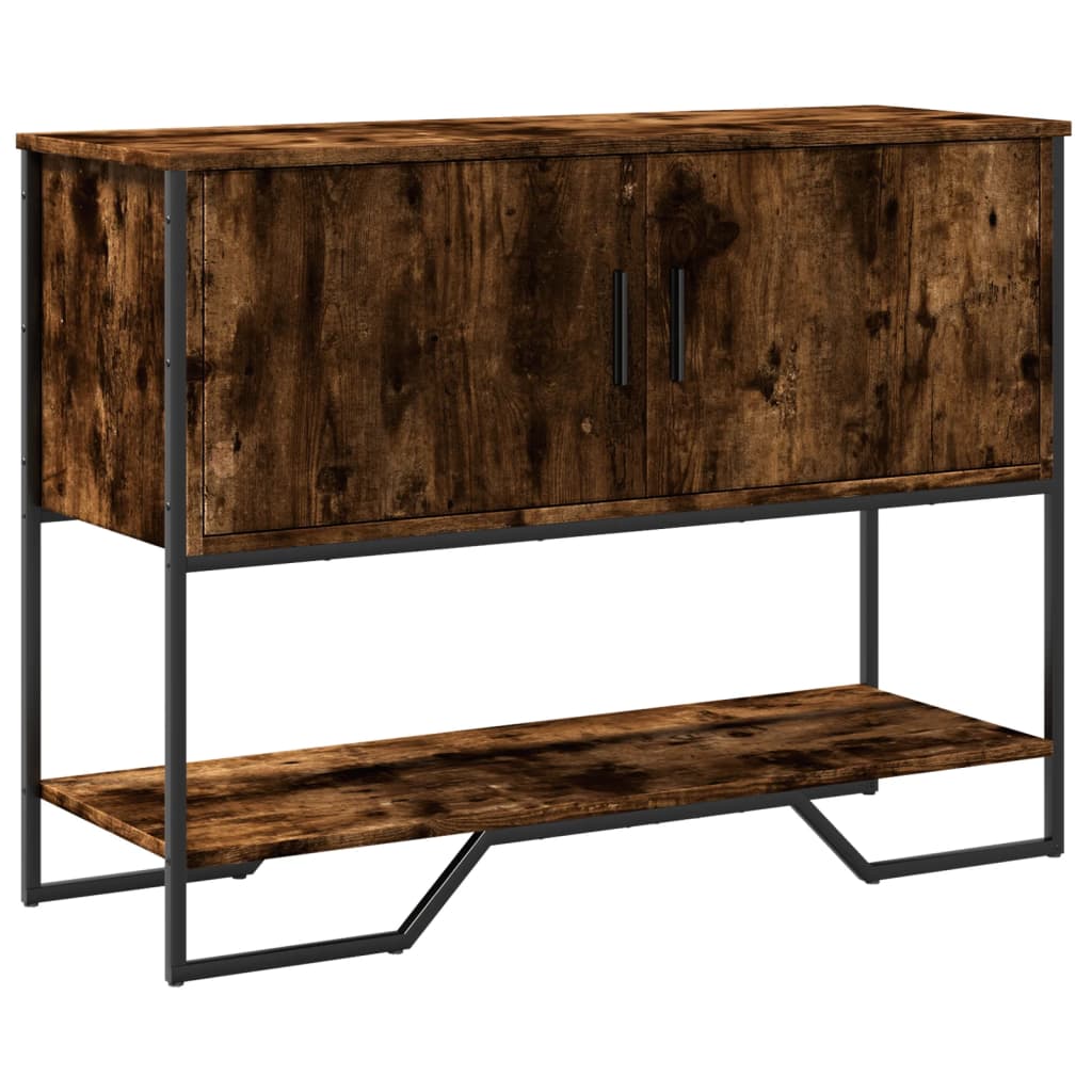 Wandtafel 100x35x74,5 cm bewerkt hout gerookt eikenkleurig is nu te koop bij PeponiXL, paradijselijk wonen!