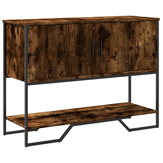 Wandtafel 100x35x74,5 cm bewerkt hout gerookt eikenkleurig is nu te koop bij PeponiXL, paradijselijk wonen!