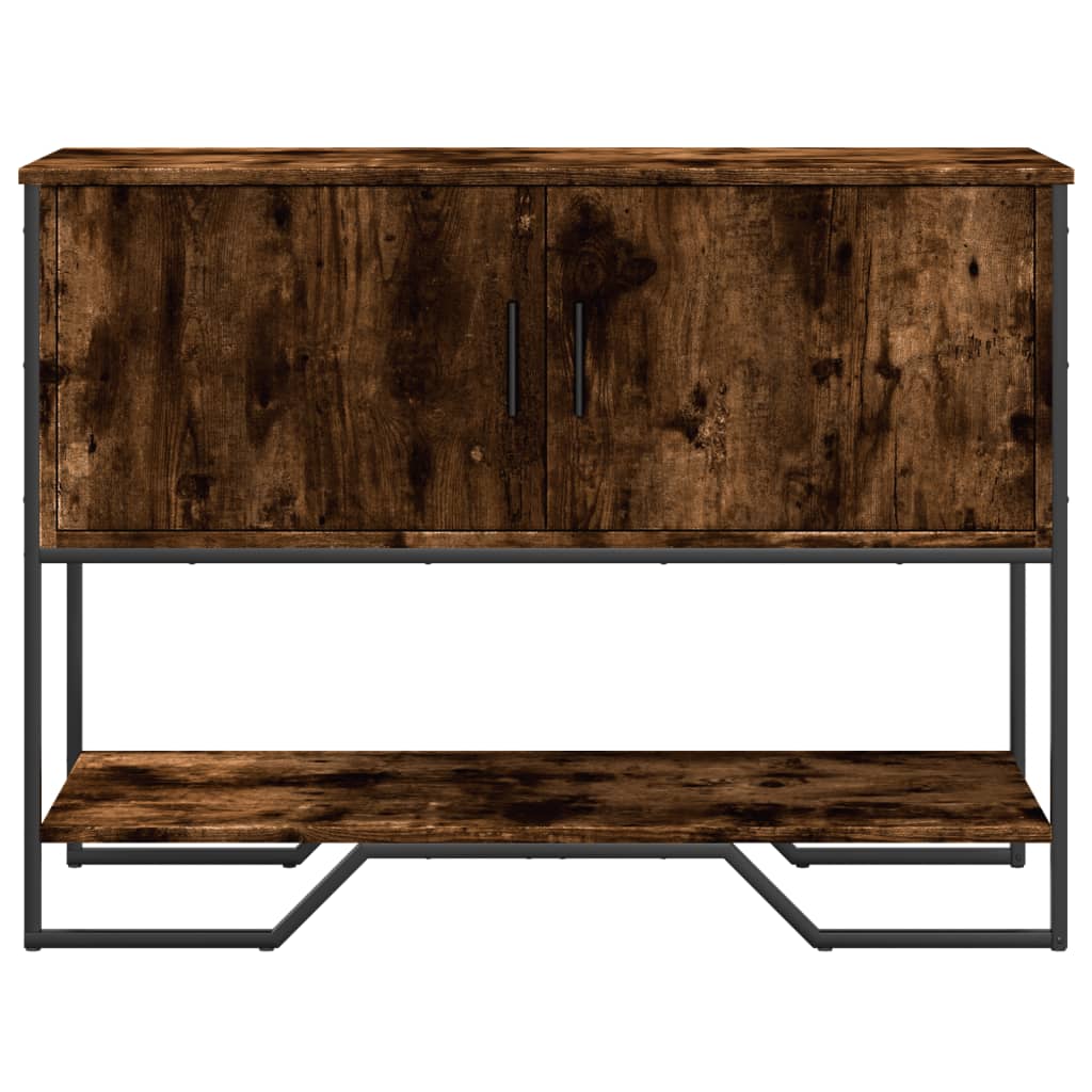 Wandtafel 100x35x74,5 cm bewerkt hout gerookt eikenkleurig is nu te koop bij PeponiXL, paradijselijk wonen!