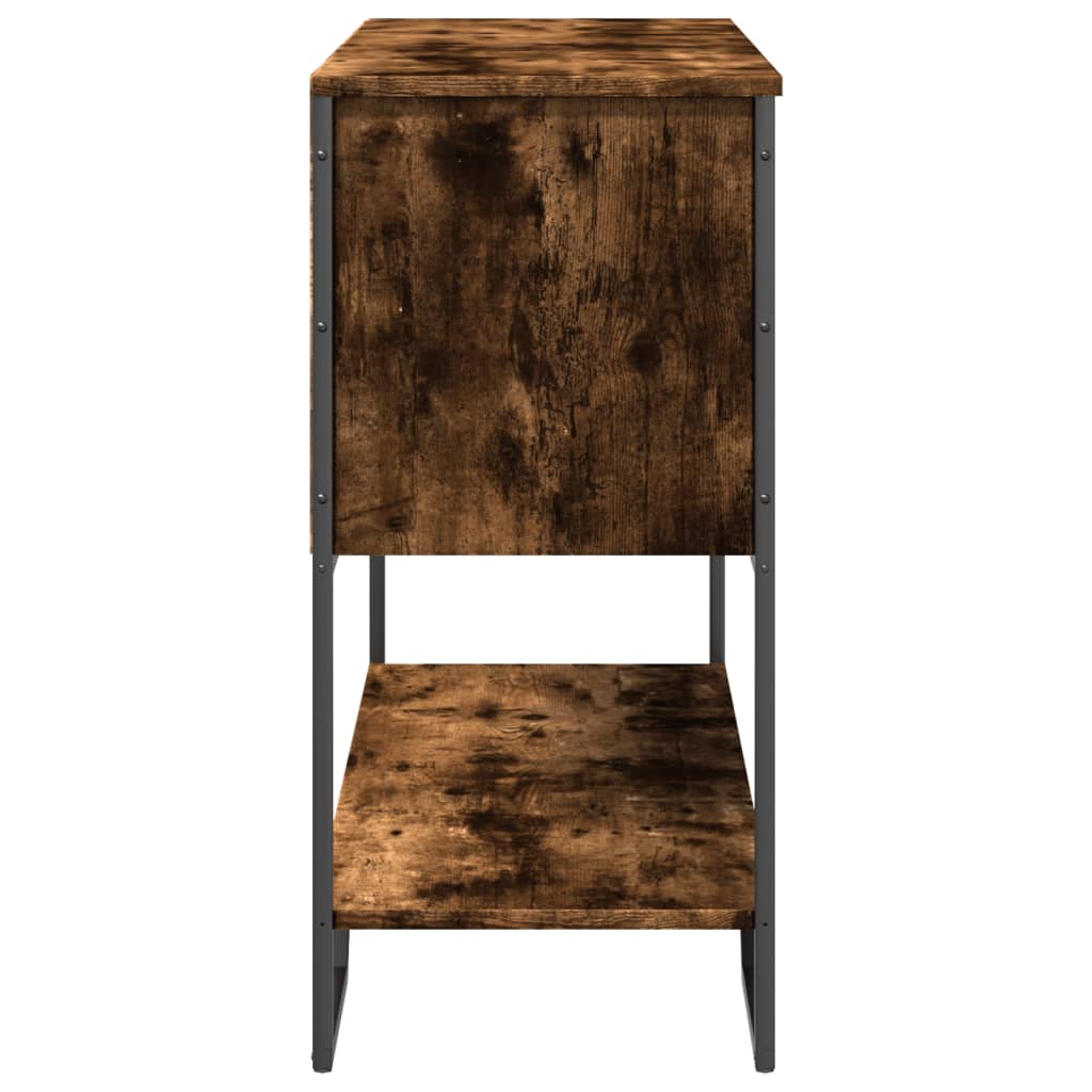 Wandtafel 100x35x74,5 cm bewerkt hout gerookt eikenkleurig is nu te koop bij PeponiXL, paradijselijk wonen!