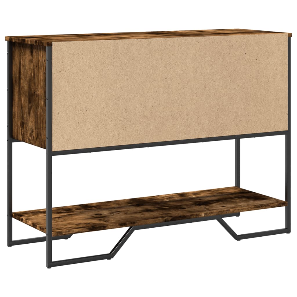 Wandtafel 100x35x74,5 cm bewerkt hout gerookt eikenkleurig is nu te koop bij PeponiXL, paradijselijk wonen!
