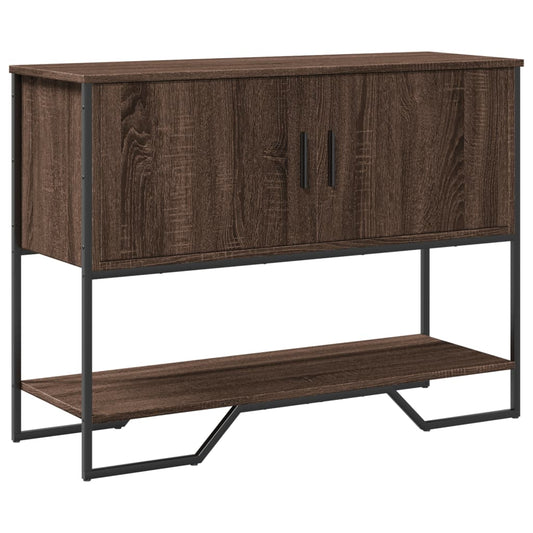 Wandtafel 100x35x74,5 cm bewerkt hout bruin eikenkleurig is nu te koop bij PeponiXL, paradijselijk wonen!
