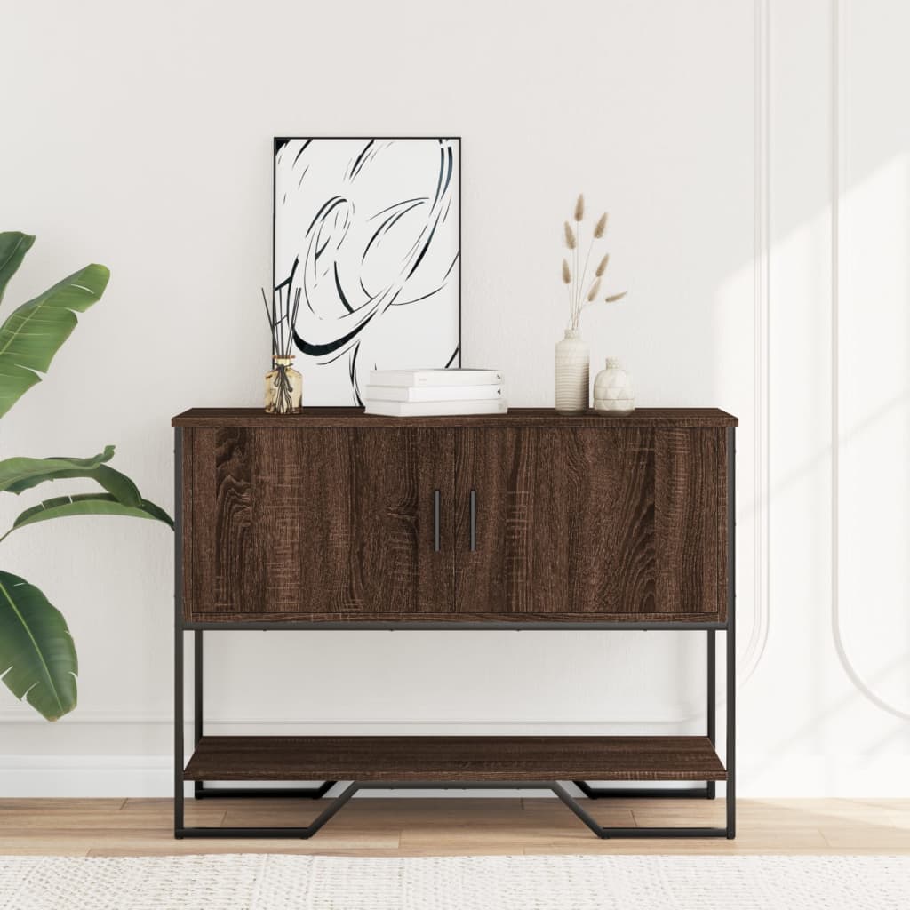 Wandtafel 100x35x74,5 cm bewerkt hout bruin eikenkleurig is nu te koop bij PeponiXL, paradijselijk wonen!