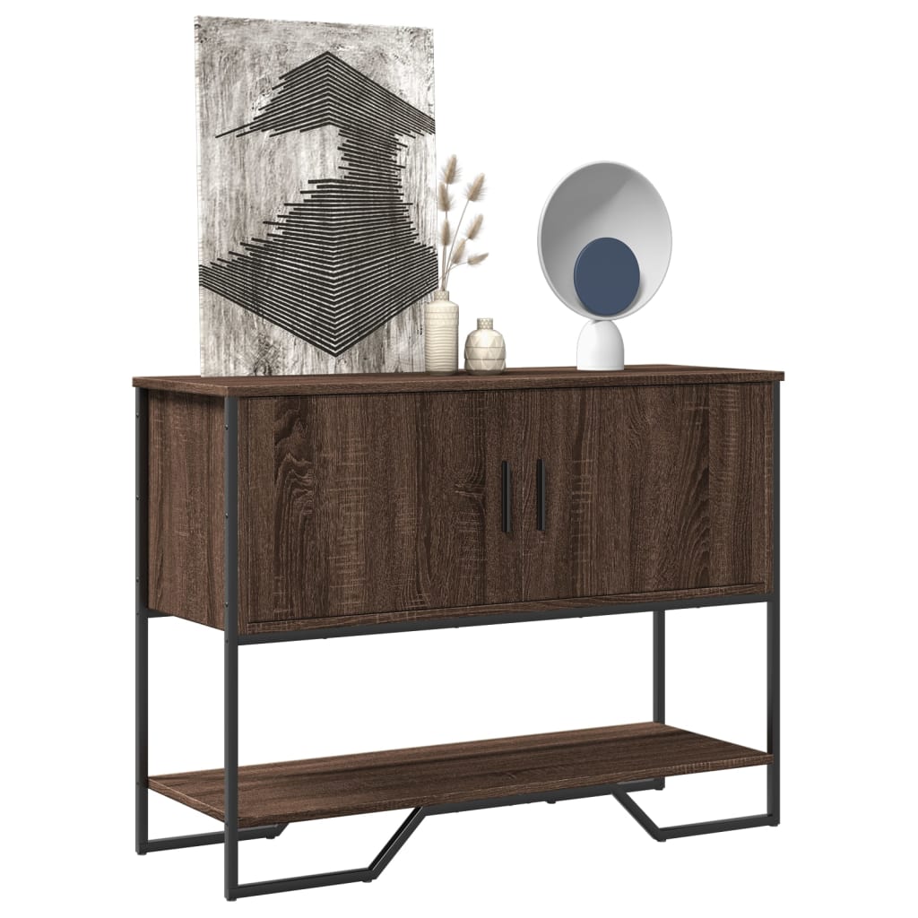 Wandtafel 100x35x74,5 cm bewerkt hout bruin eikenkleurig is nu te koop bij PeponiXL, paradijselijk wonen!