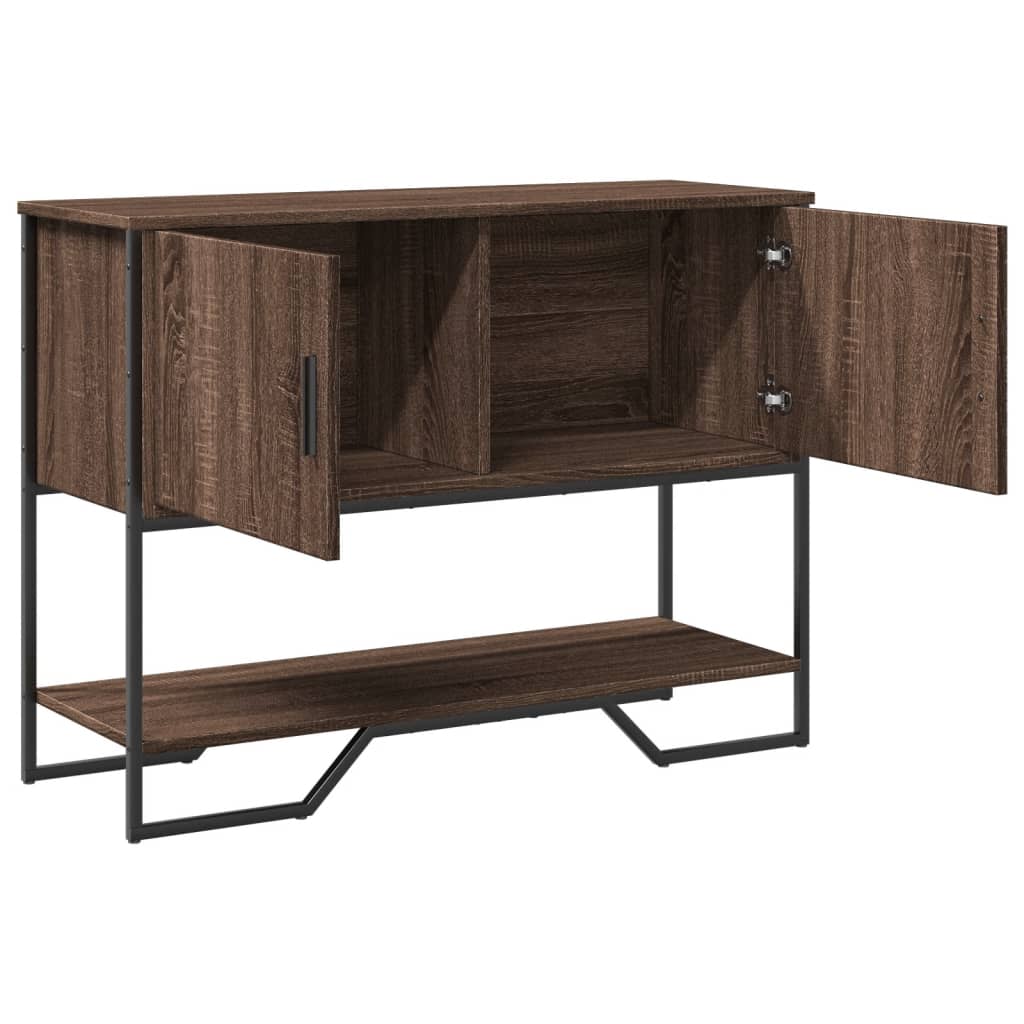 Wandtafel 100x35x74,5 cm bewerkt hout bruin eikenkleurig is nu te koop bij PeponiXL, paradijselijk wonen!