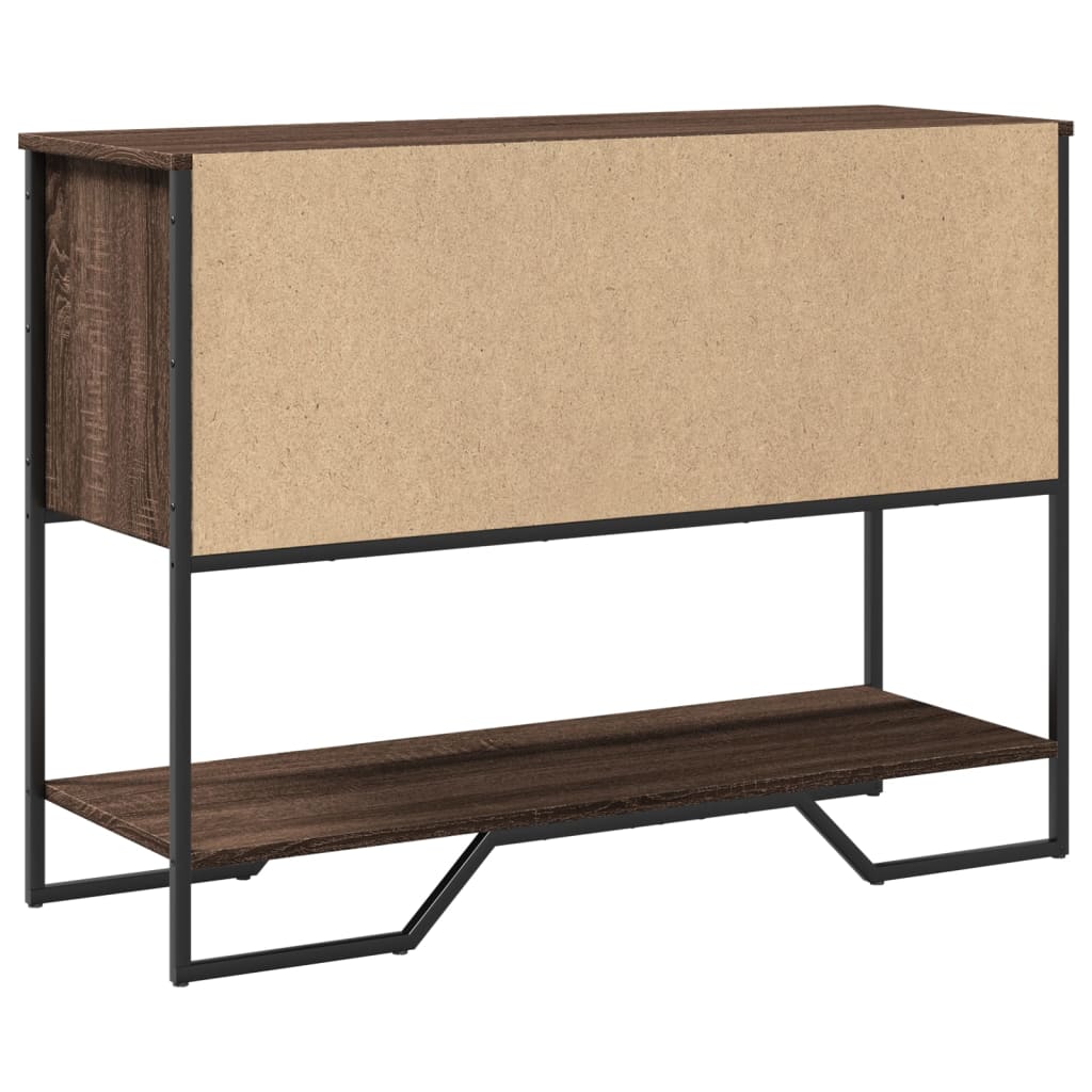 Wandtafel 100x35x74,5 cm bewerkt hout bruin eikenkleurig is nu te koop bij PeponiXL, paradijselijk wonen!