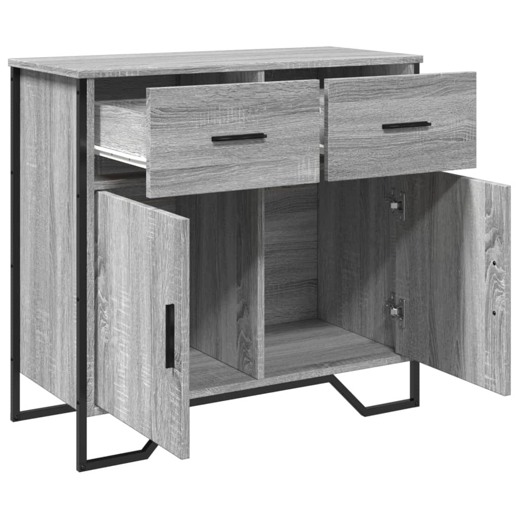 Dressoir 79.5x35,5x74,5 cm bewerkt hout grijs sonoma eikenkleur is nu te koop bij PeponiXL, paradijselijk wonen!