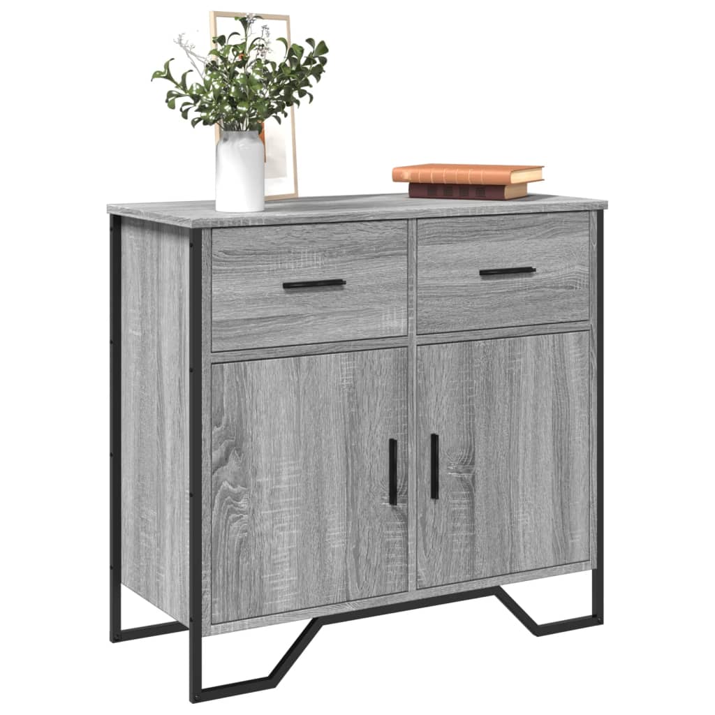 Dressoir 79.5x35,5x74,5 cm bewerkt hout grijs sonoma eikenkleur is nu te koop bij PeponiXL, paradijselijk wonen!