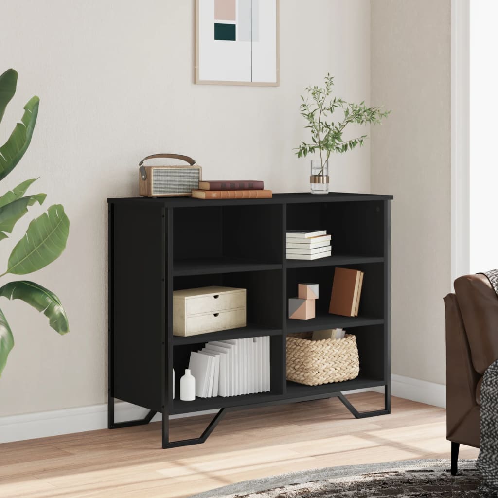 Dressoir 91x35,5x74,5 cm bewerkt hout zwart is nu te koop bij PeponiXL, paradijselijk wonen!