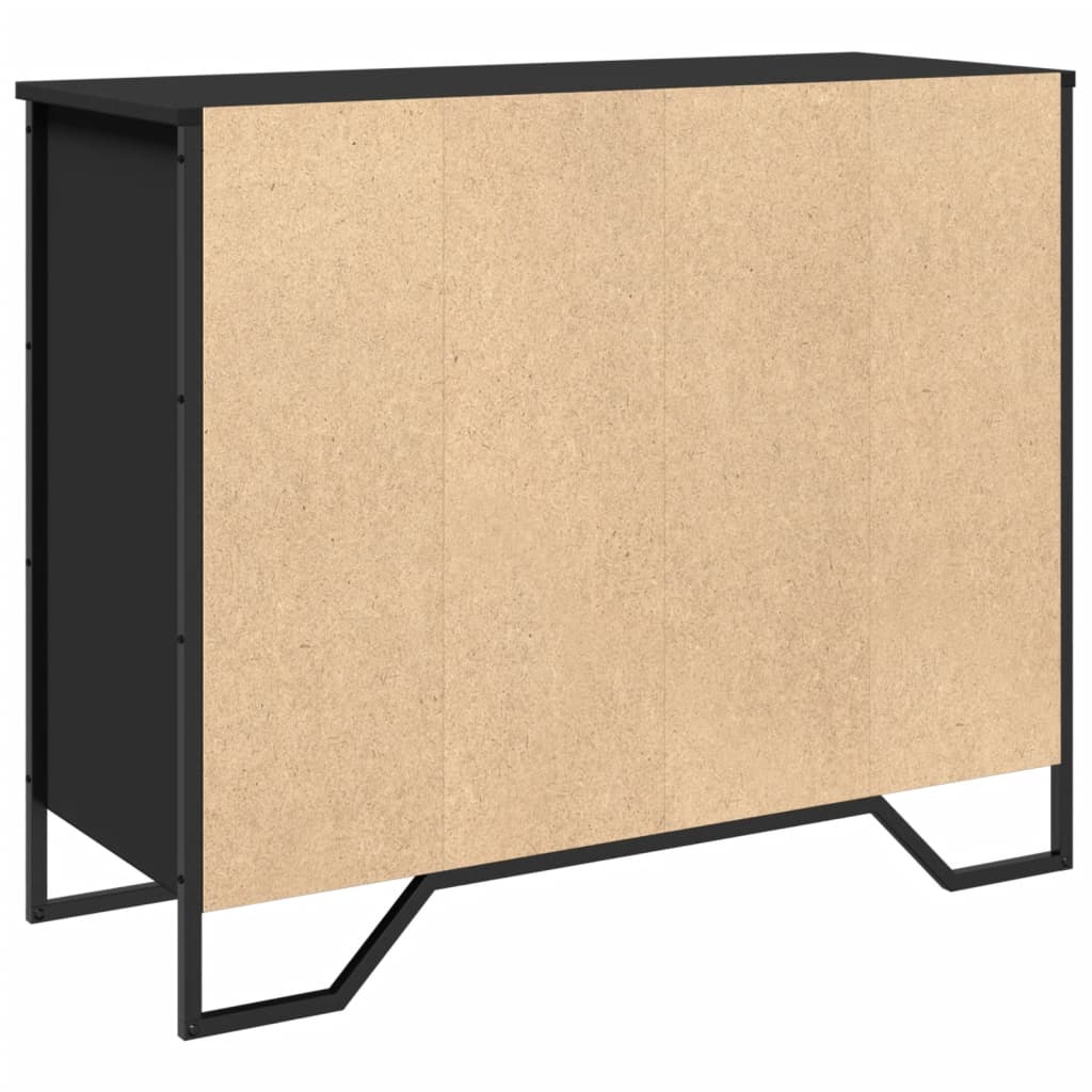 Dressoir 91x35,5x74,5 cm bewerkt hout zwart is nu te koop bij PeponiXL, paradijselijk wonen!