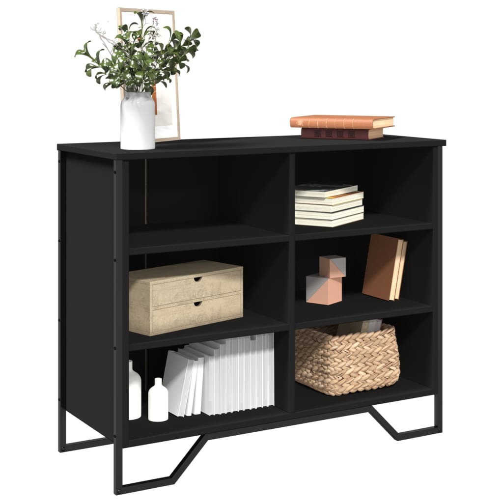 Dressoir 91x35,5x74,5 cm bewerkt hout zwart is nu te koop bij PeponiXL, paradijselijk wonen!