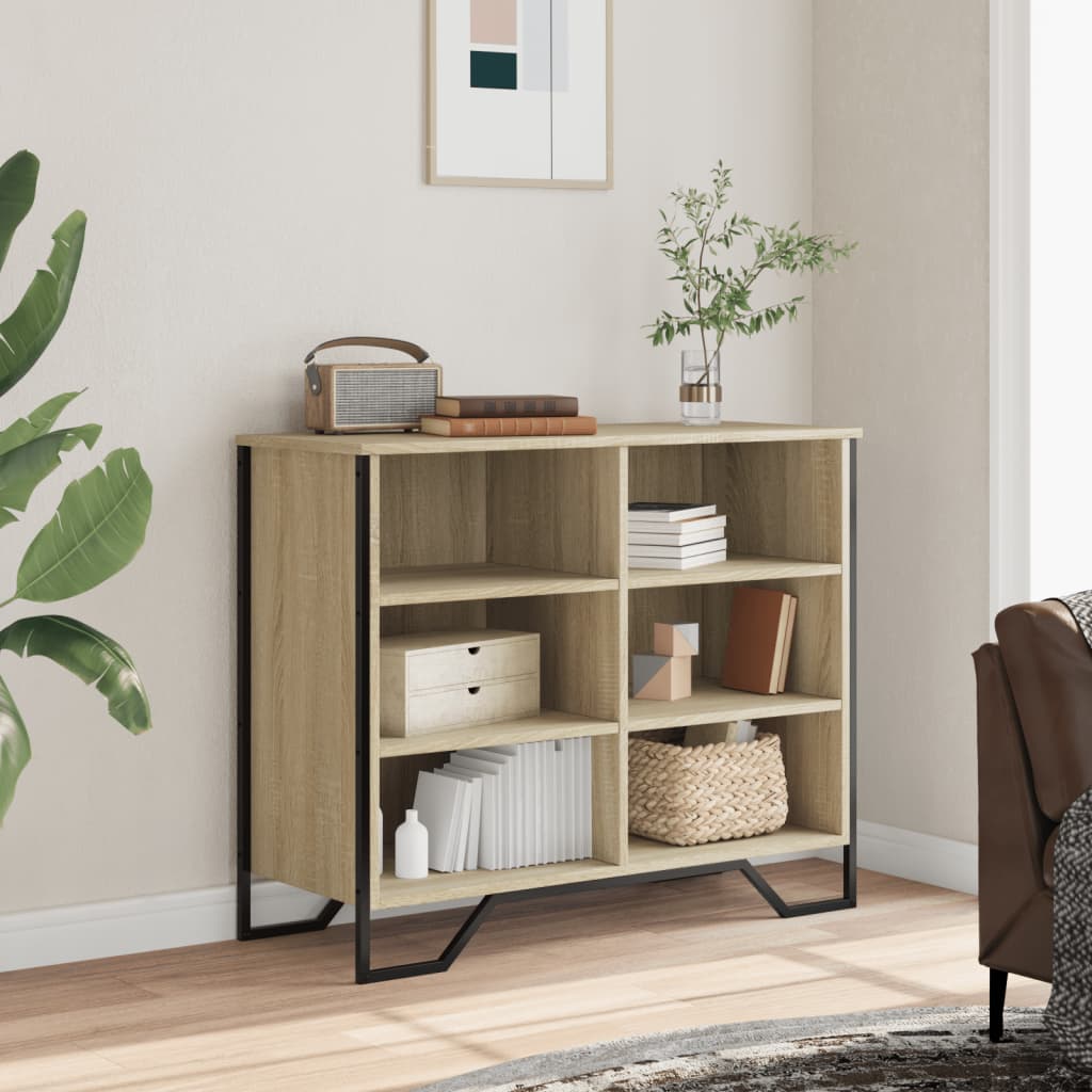 Dressoir 91x35,5x74,5 cm bewerkt hout sonoma eikenkleurig is nu te koop bij PeponiXL, paradijselijk wonen!