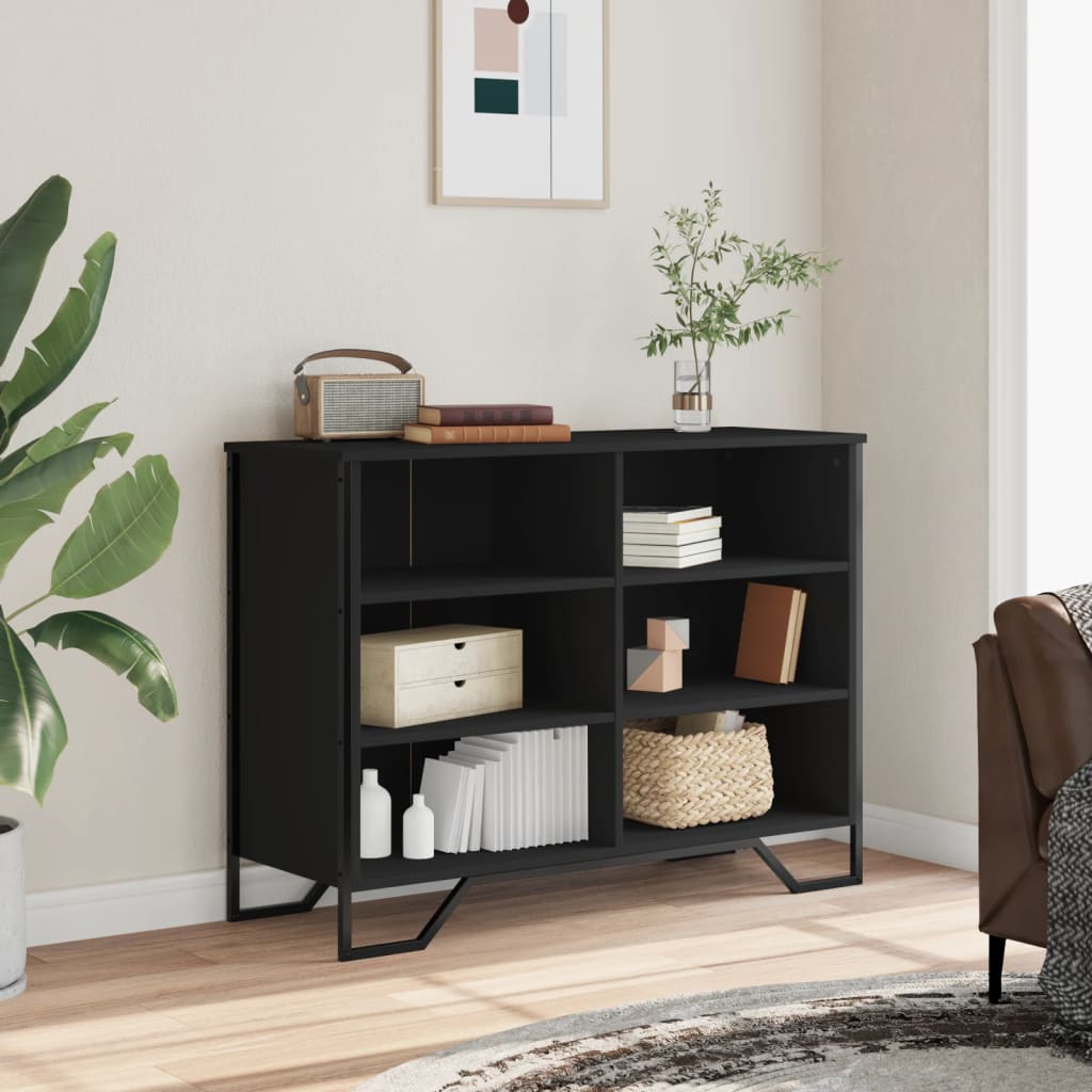 Dressoir 101x35,5x74,5 cm bewerkt hout zwart is nu te koop bij PeponiXL, paradijselijk wonen!