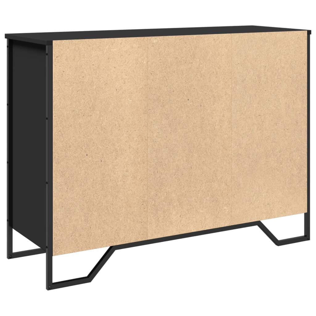 Dressoir 101x35,5x74,5 cm bewerkt hout zwart is nu te koop bij PeponiXL, paradijselijk wonen!