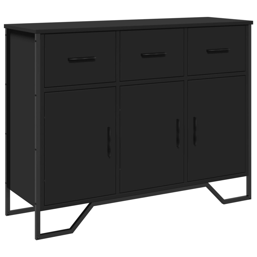 Dressoir 97x32,5x74,5 cm bewerkt hout zwart is nu te koop bij PeponiXL, paradijselijk wonen!