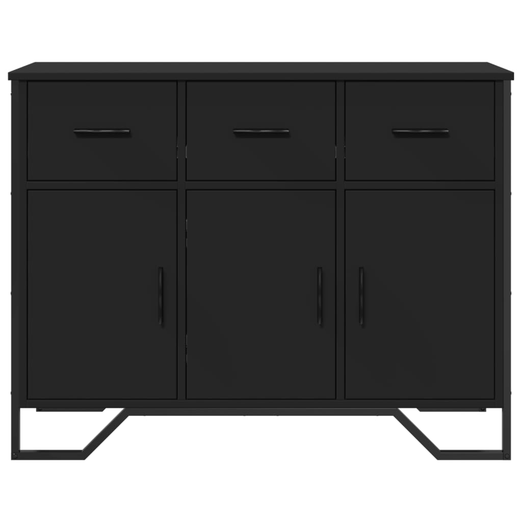 Dressoir 97x32,5x74,5 cm bewerkt hout zwart is nu te koop bij PeponiXL, paradijselijk wonen!