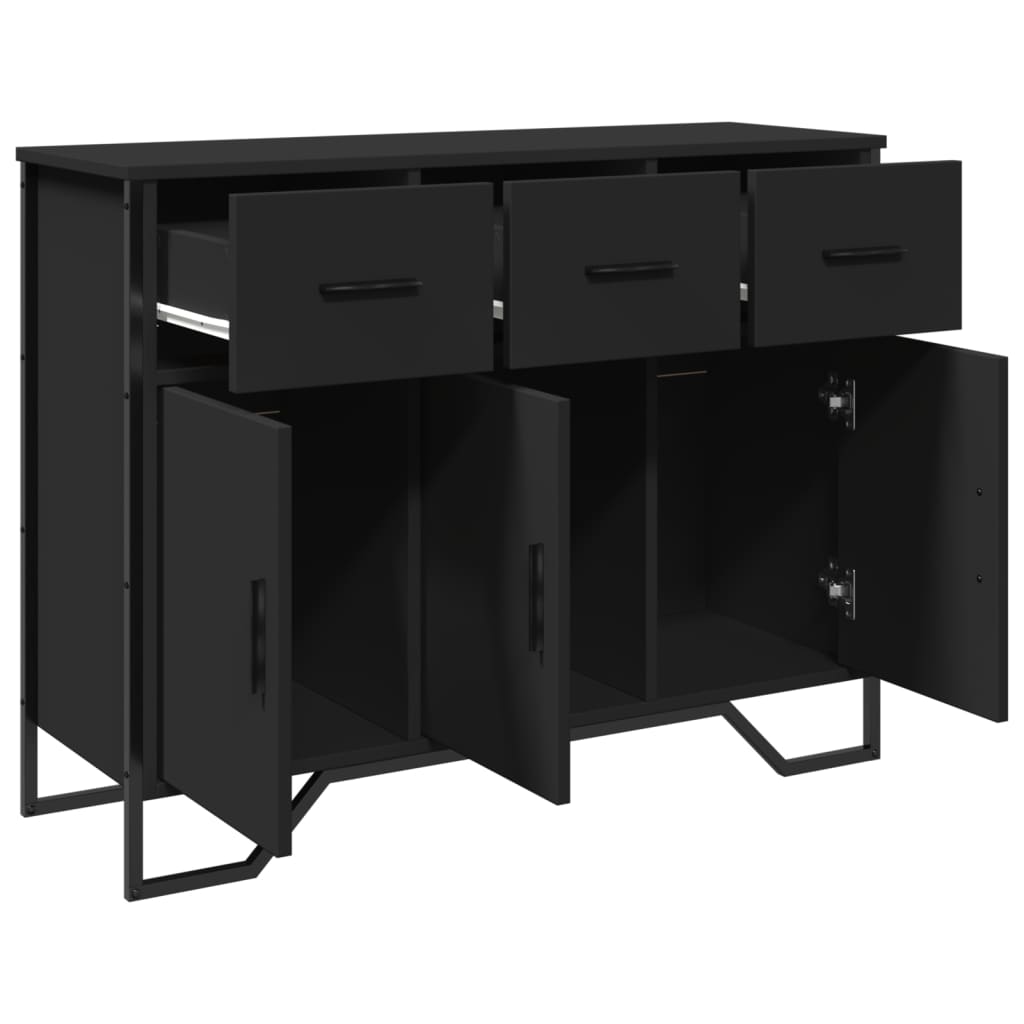 Dressoir 97x32,5x74,5 cm bewerkt hout zwart is nu te koop bij PeponiXL, paradijselijk wonen!