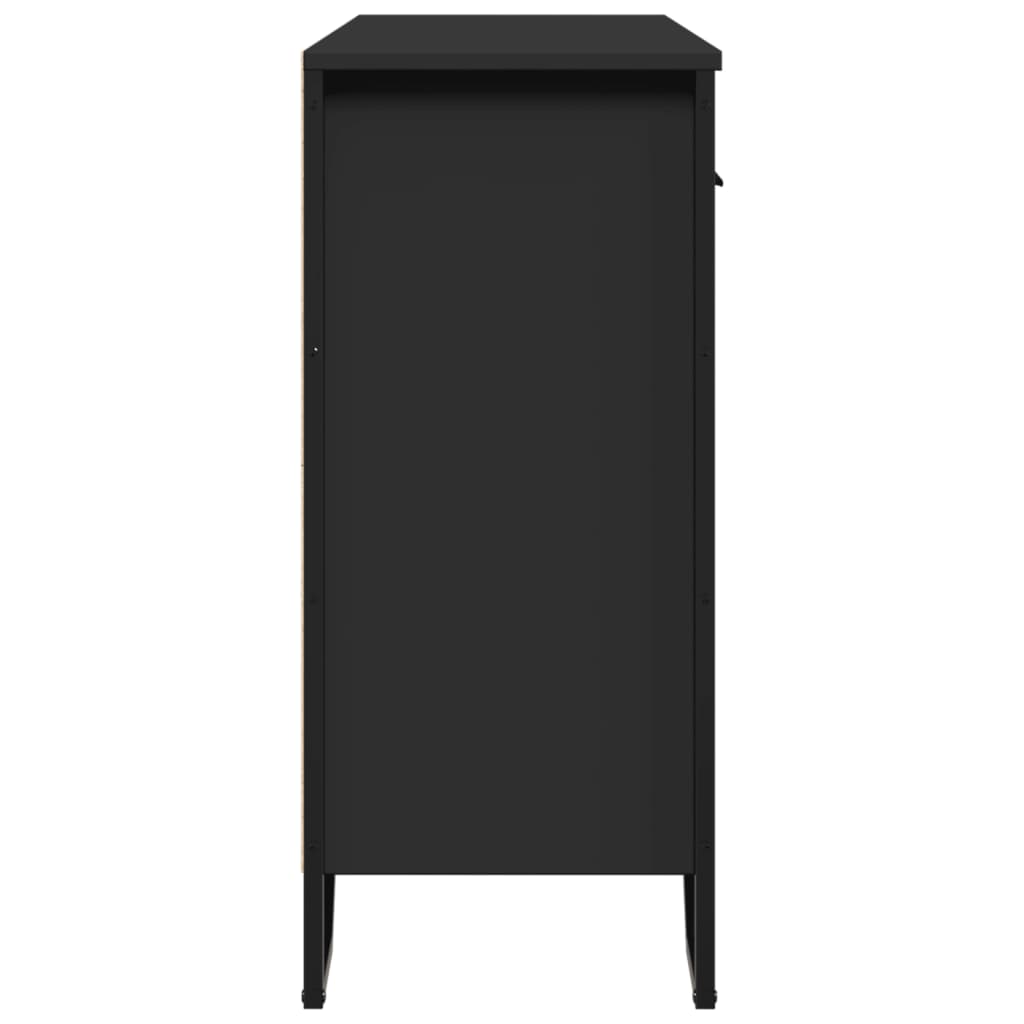Dressoir 97x32,5x74,5 cm bewerkt hout zwart is nu te koop bij PeponiXL, paradijselijk wonen!