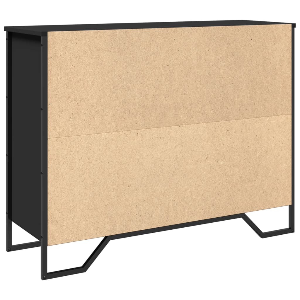 Dressoir 97x32,5x74,5 cm bewerkt hout zwart is nu te koop bij PeponiXL, paradijselijk wonen!
