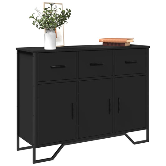 Dressoir 97x32,5x74,5 cm bewerkt hout zwart is nu te koop bij PeponiXL, paradijselijk wonen!