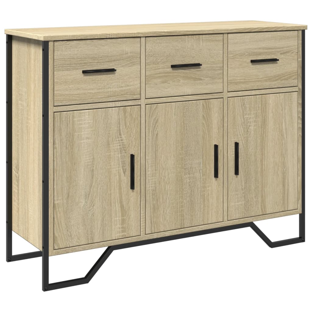 Dressoir 97x32,5x74,5 cm bewerkt hout sonoma eikenkleurig is nu te koop bij PeponiXL, paradijselijk wonen!