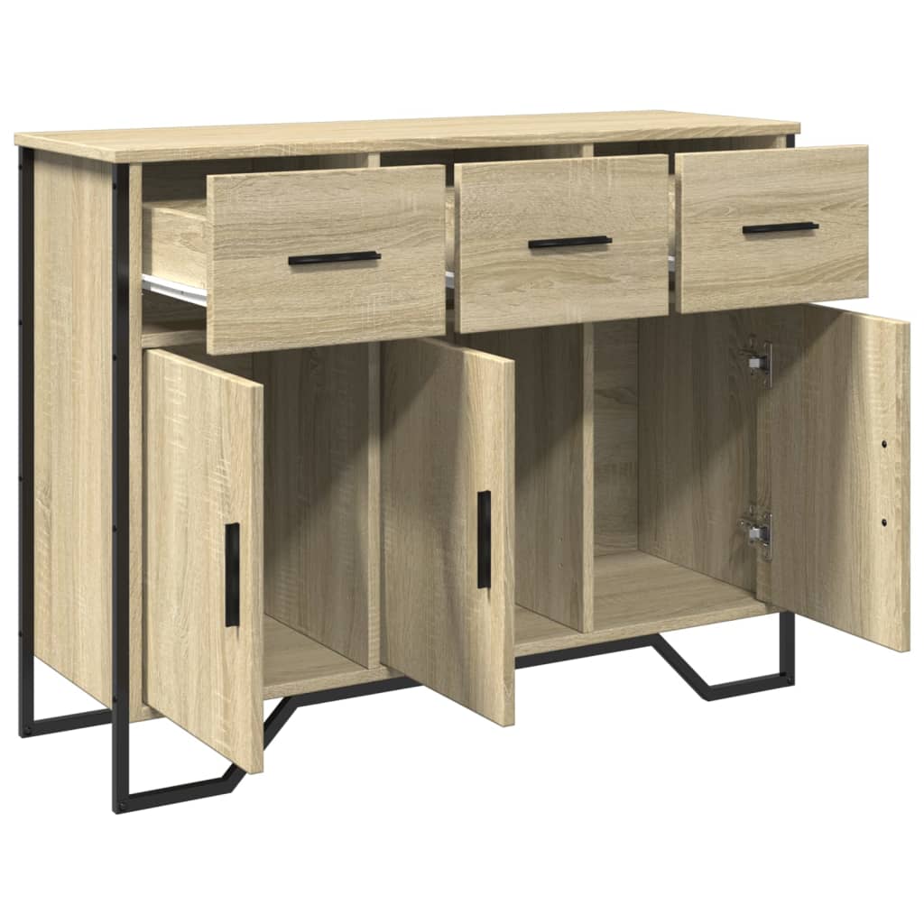 Dressoir 97x32,5x74,5 cm bewerkt hout sonoma eikenkleurig is nu te koop bij PeponiXL, paradijselijk wonen!
