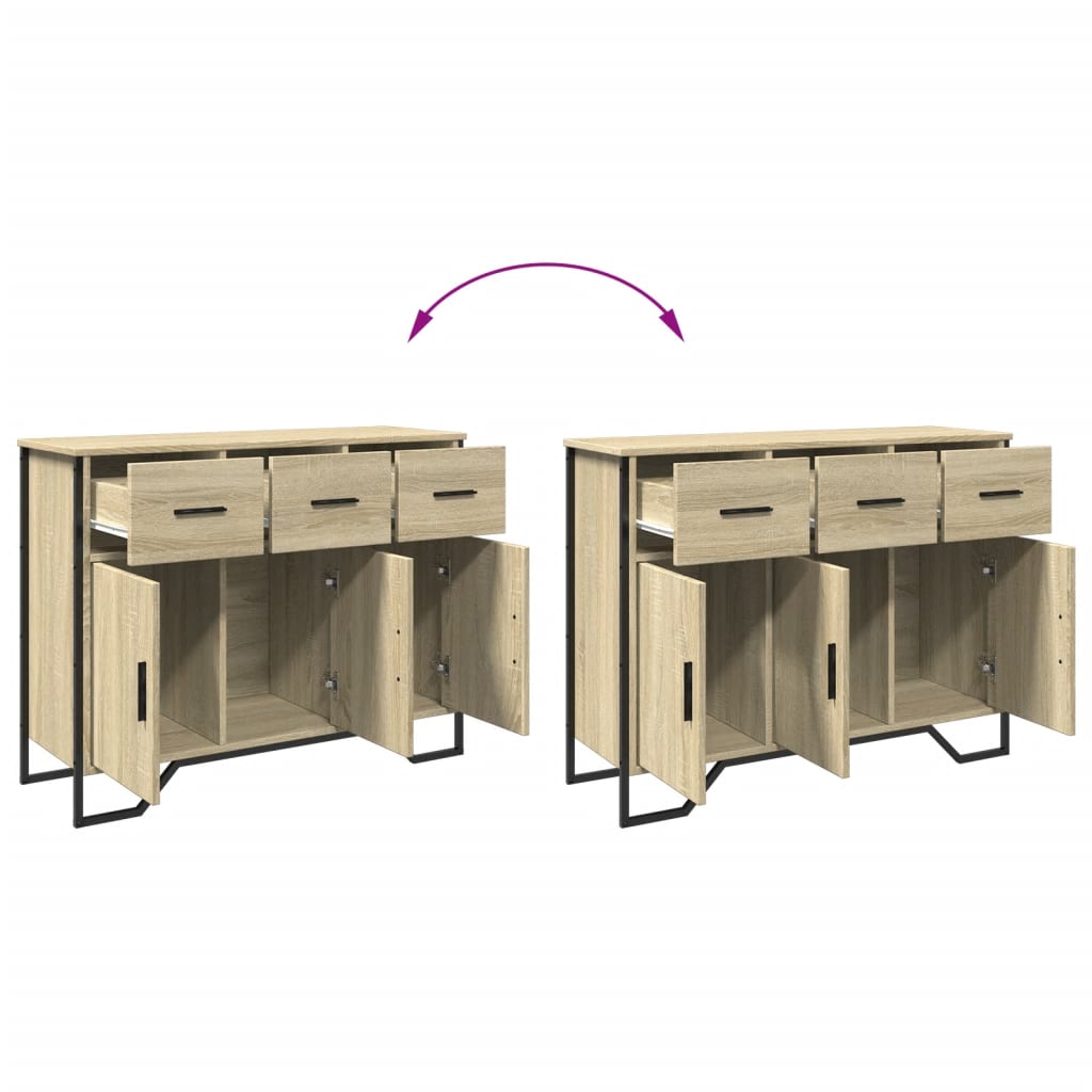 Dressoir 97x32,5x74,5 cm bewerkt hout sonoma eikenkleurig is nu te koop bij PeponiXL, paradijselijk wonen!