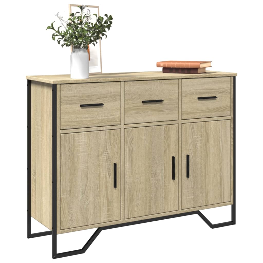 Dressoir 97x32,5x74,5 cm bewerkt hout sonoma eikenkleurig is nu te koop bij PeponiXL, paradijselijk wonen!