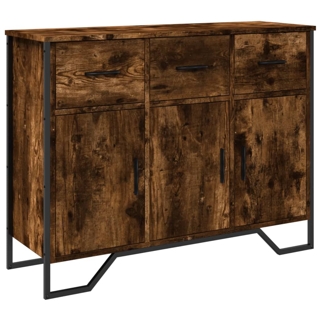 Dressoir 97x32,5x74,5 cm bewerkt hout gerookt eikenkleurig is nu te koop bij PeponiXL, paradijselijk wonen!