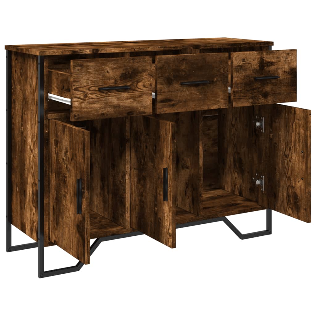 Dressoir 97x32,5x74,5 cm bewerkt hout gerookt eikenkleurig is nu te koop bij PeponiXL, paradijselijk wonen!