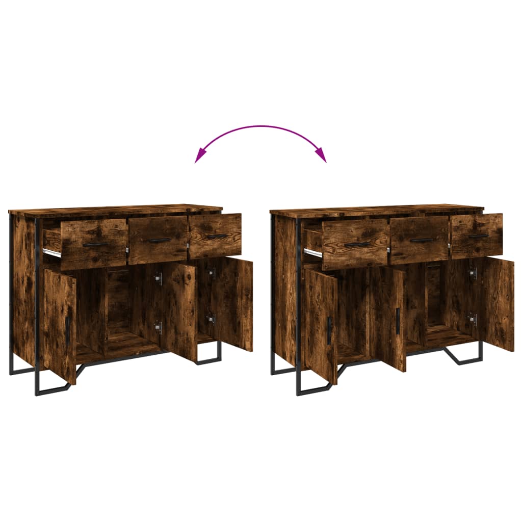 Dressoir 97x32,5x74,5 cm bewerkt hout gerookt eikenkleurig is nu te koop bij PeponiXL, paradijselijk wonen!