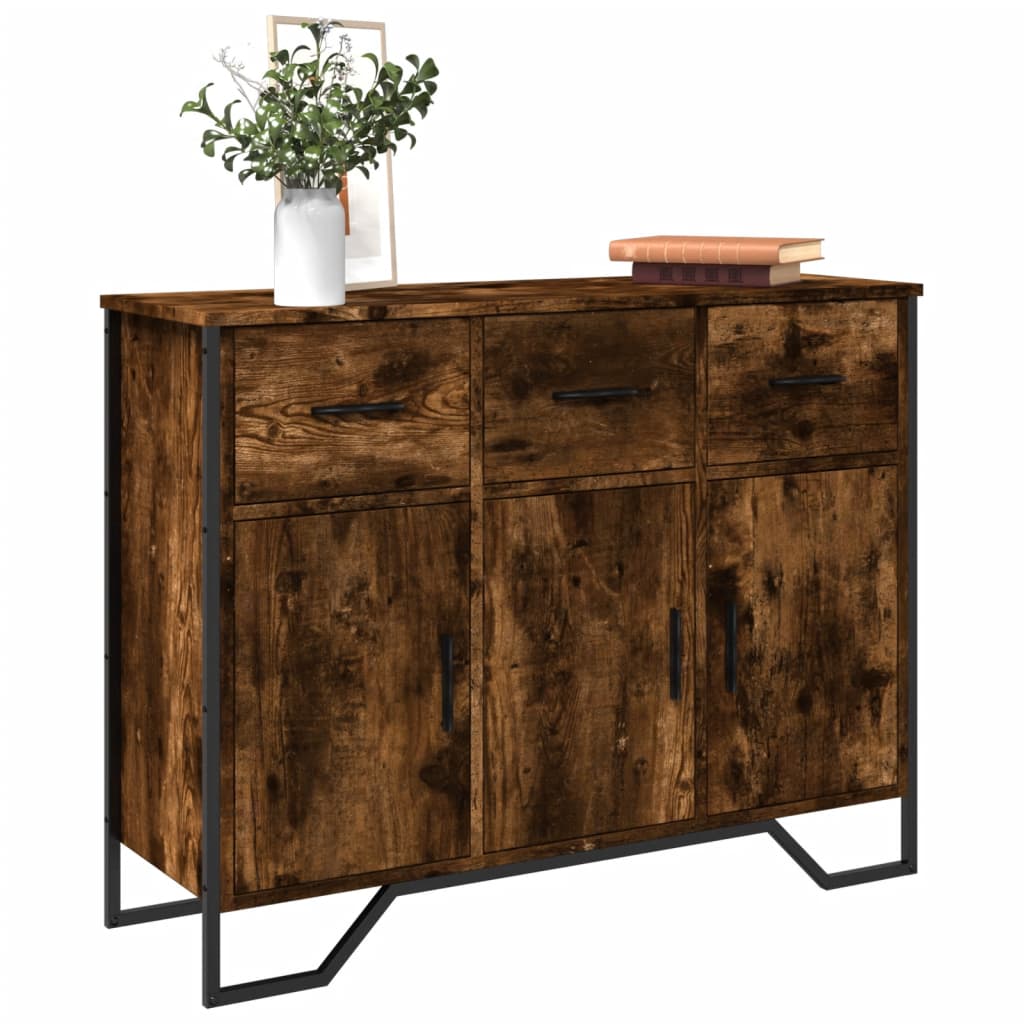 Dressoir 97x32,5x74,5 cm bewerkt hout gerookt eikenkleurig is nu te koop bij PeponiXL, paradijselijk wonen!