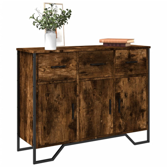Dressoir 97x32,5x74,5 cm bewerkt hout gerookt eikenkleurig is nu te koop bij PeponiXL, paradijselijk wonen!