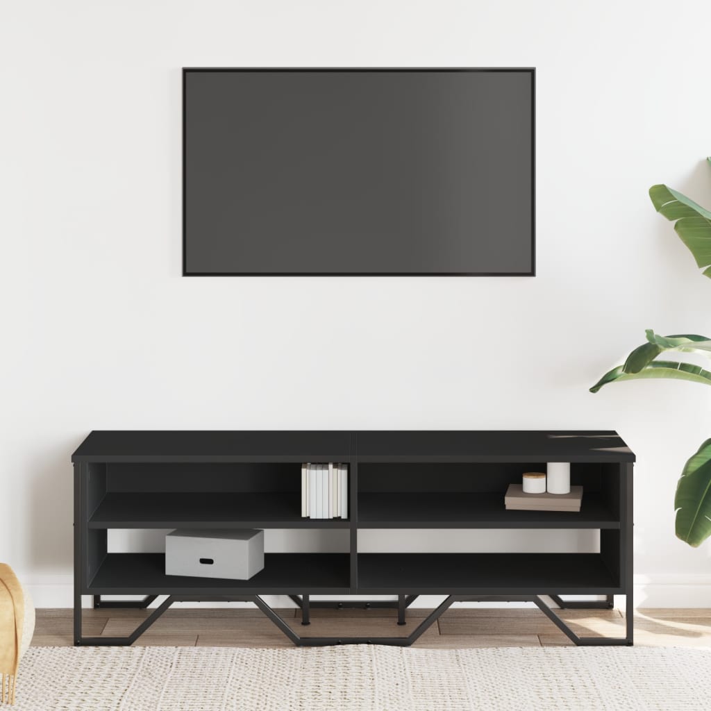 Tv-meubel 122x34x41 cm bewerkt hout zwart is nu te koop bij PeponiXL, paradijselijk wonen!