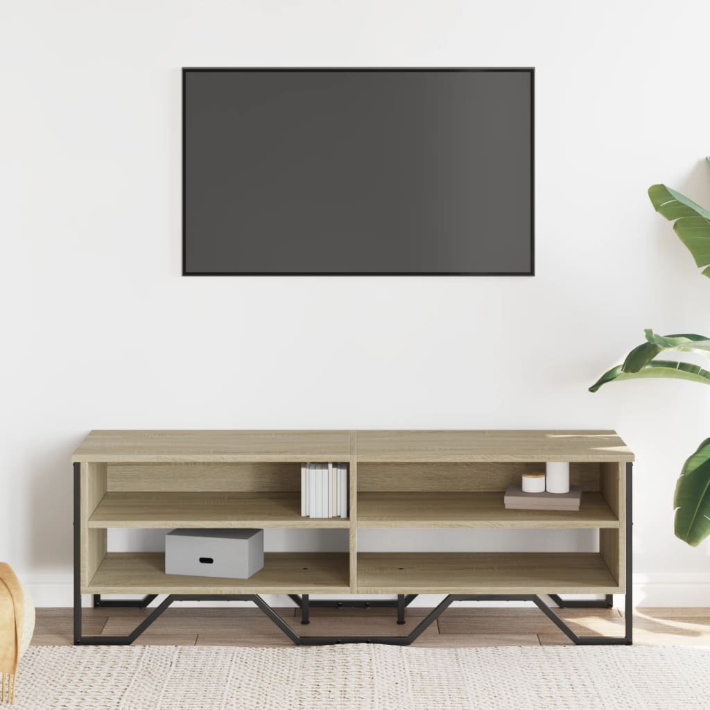 Tv-meubel 122x34x41 cm bewerkt hout sonoma eikenkleurig is nu te koop bij PeponiXL, paradijselijk wonen!