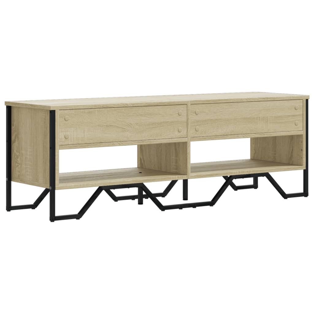 Tv-meubel 122x34x41 cm bewerkt hout sonoma eikenkleurig is nu te koop bij PeponiXL, paradijselijk wonen!